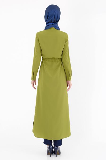 Bislife - Şık Yeşil Tesettür Tunik 6153Y - 3