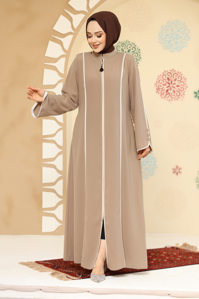 Biyeli Vizon Tesettür Abaya 45300V - 1
