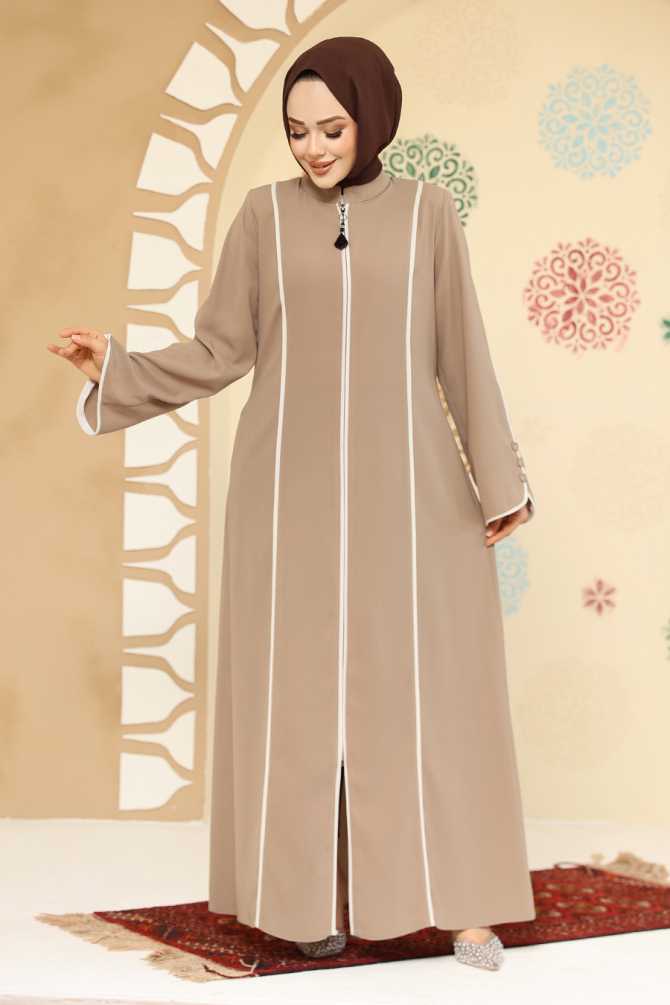 Biyeli Vizon Tesettür Abaya 45300V - 2