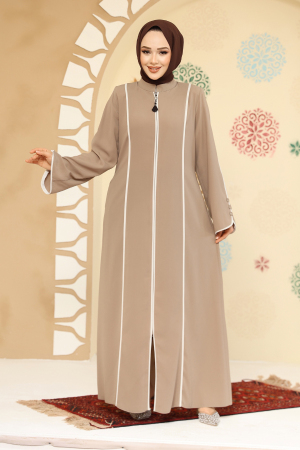 Biyeli Vizon Tesettür Abaya 45300V - 3