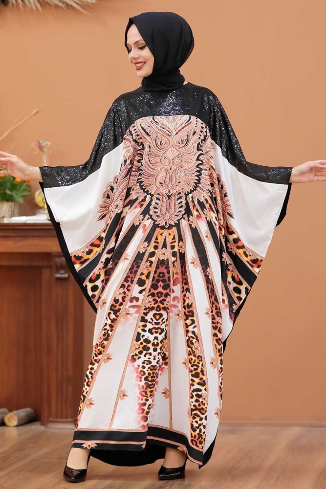 Black Hijab Abaya 23401S - 1