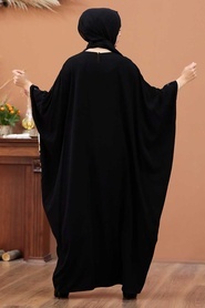Black Hijab Abaya 23401S - Thumbnail