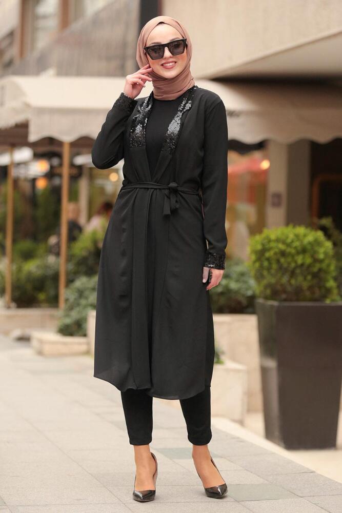 Black Hijab Abaya 6000S - 1