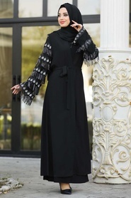 Black Hijab Abaya 95760S - Thumbnail