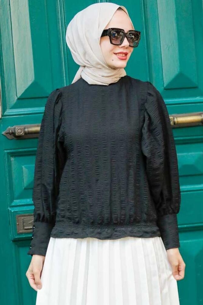 Black Hijab Blouse 24271S - 2
