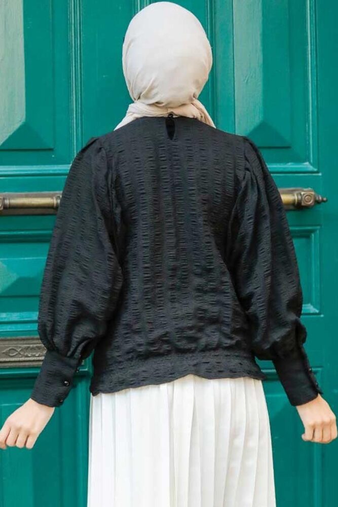 Black Hijab Blouse 24271S - 3