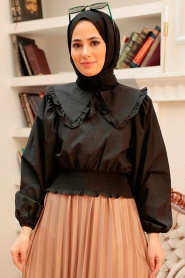 Black Hijab Blouse 8633S - Thumbnail