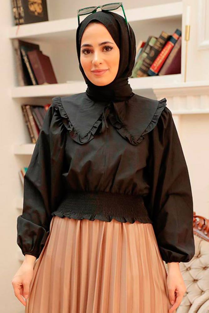 Black Hijab Blouse 8633S - 1