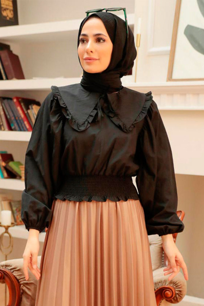 Black Hijab Blouse 8633S - 3