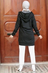 Black Hijab Cardigan 115S - Thumbnail