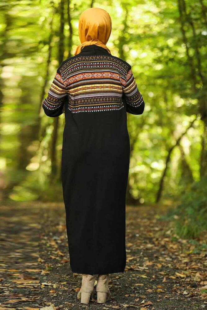 Black Hijab Cardigan 15725S - 2