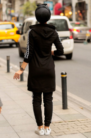 Black Hijab Casual Suit 2389S - Thumbnail