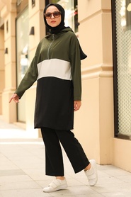 Black Hijab Casual Suit 5552S - Thumbnail