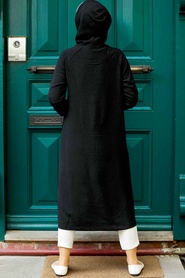 Black Hijab Coat 17250S - 3