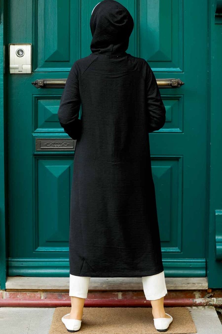 Black Hijab Coat 17250S - 3
