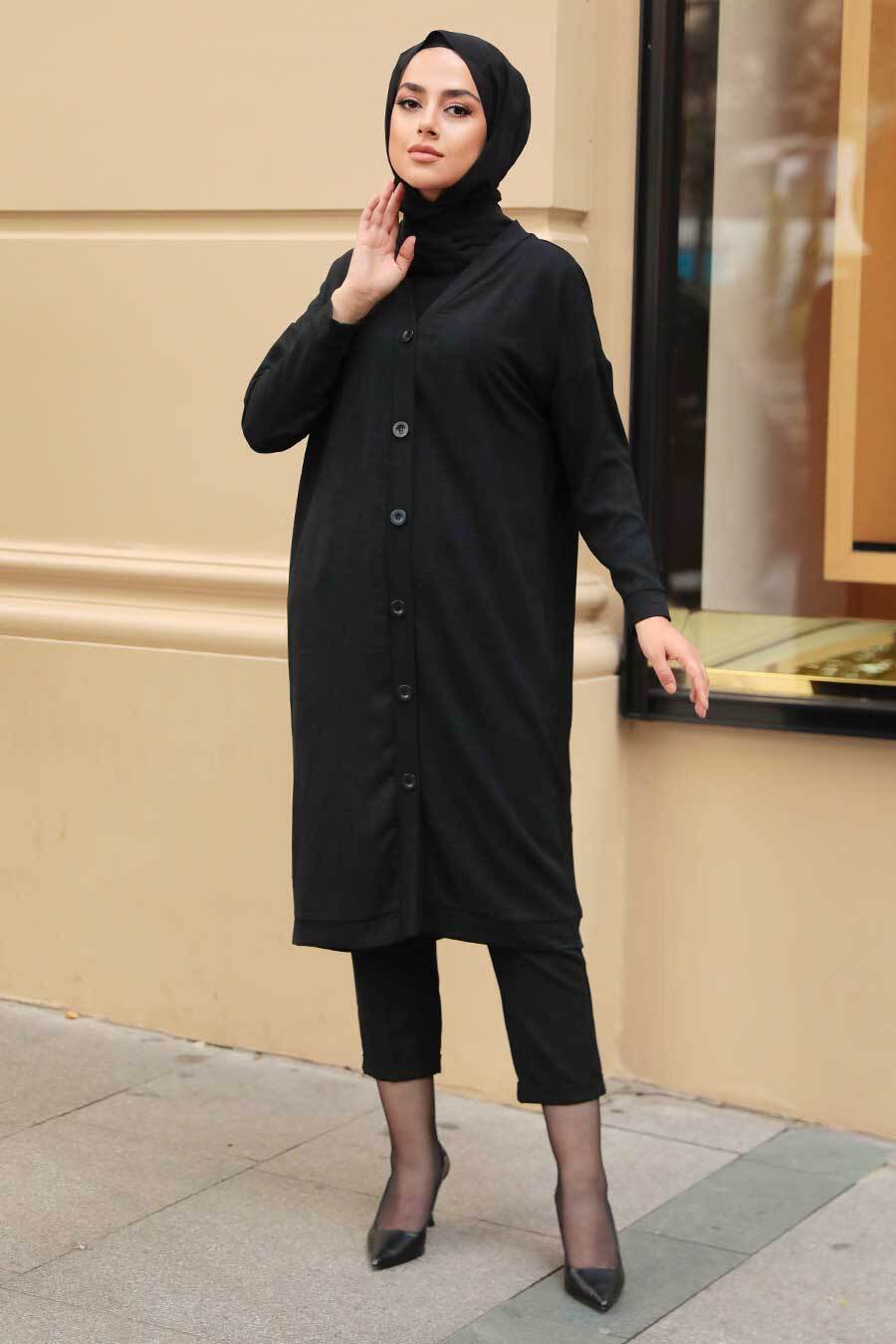 Black Hijab Coat 57290S