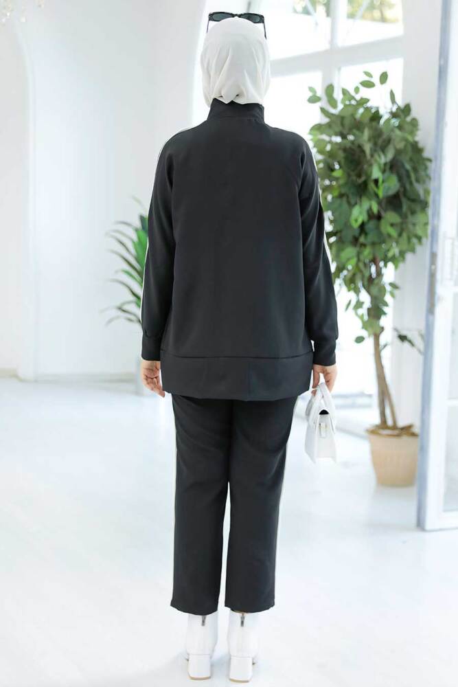 Black Hijab Double Suit 22036S - 3