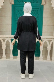 Black Hijab Double Suit 22144S - Thumbnail