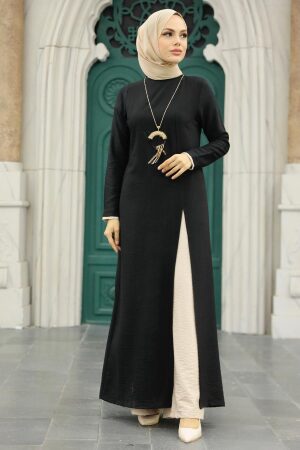 Black Hijab Double Suit 52221S - 1