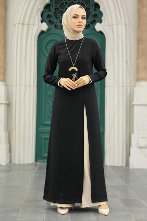 Black Hijab Double Suit 52221S - 2