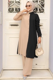 Black Hijab Double Suit 52331S - Thumbnail