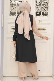 Black Hijab Double Suit 52331S - Thumbnail