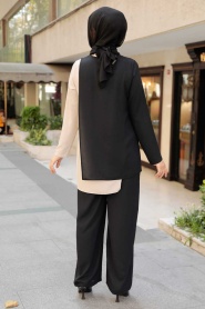 Black Hijab Double Suit 5235S - Thumbnail