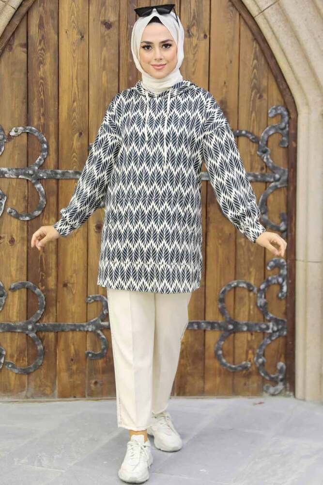 Black Hijab Double Suit 9117S - 1
