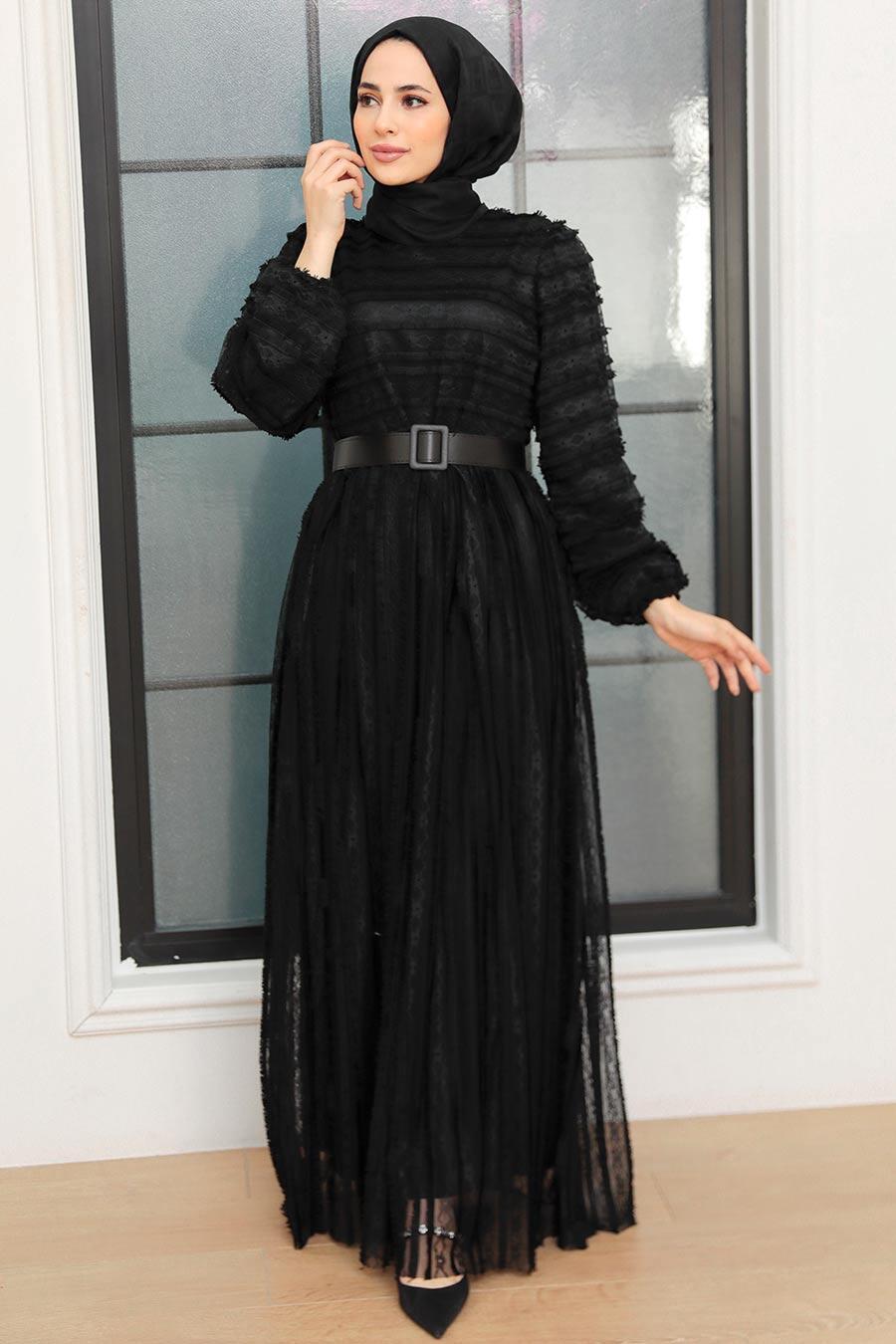 Black Hijab Dress 10026S - tesetturisland.com