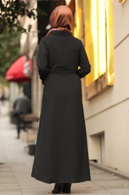 Black Hijab Dress 10049S - Thumbnail