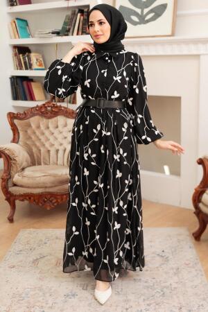 Black Hijab Dress 10287S - 1
