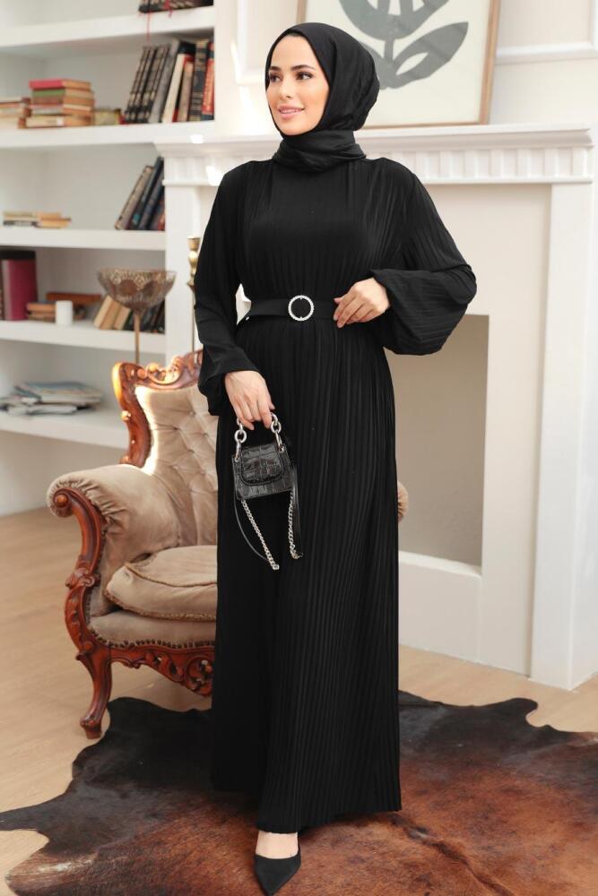 Black Hijab Dress 10670S - 3