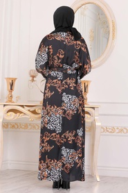 Black Hijab Dress 11075S - Thumbnail