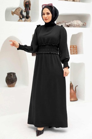 Black Hijab Dress 1300S - 1