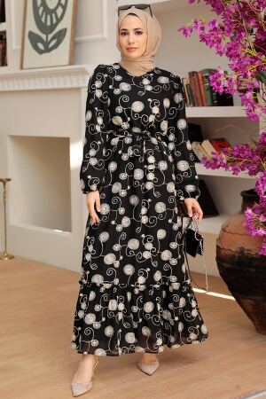 Black Hijab Dress 13311S - 2