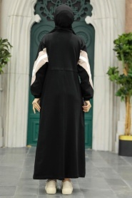 Black Hijab Dress 13610S - Thumbnail