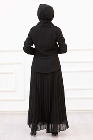 Black Hijab Dress 1506S - Thumbnail