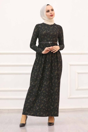 Black Hijab Dress 163905S - 1
