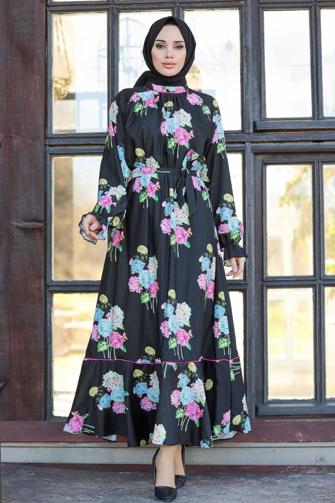 Black Hijab Dress 21601S - 1