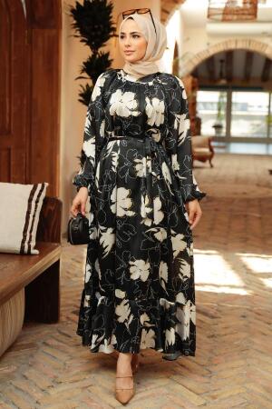 Black Hijab Dress 22770S - 2