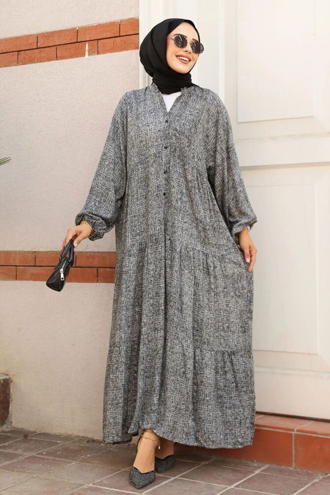Black Hijab Dress 23452S - 1