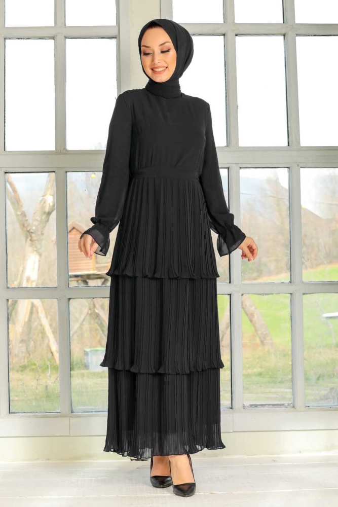 Black Hijab Dress 2733S - 1