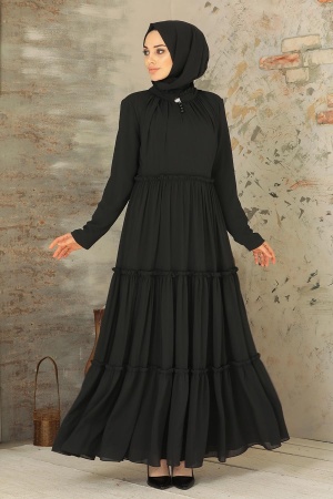 Black Hijab Dress 2746S - 1