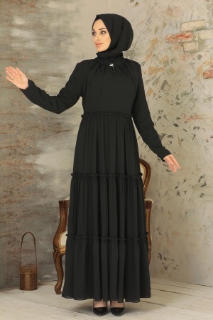 Black Hijab Dress 2746S - 2