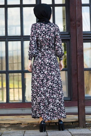 Black Hijab Dress 27611S - 2