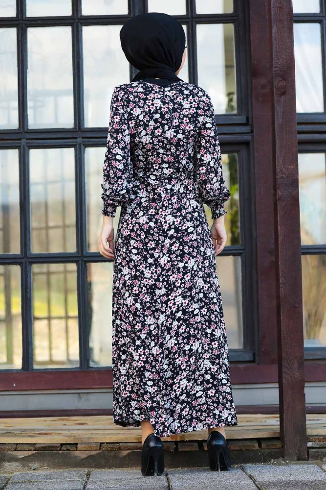 Black Hijab Dress 27611S - 2