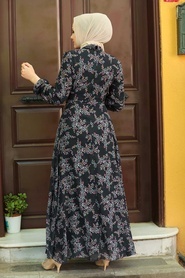 Black Hijab Dress 279011S - Thumbnail