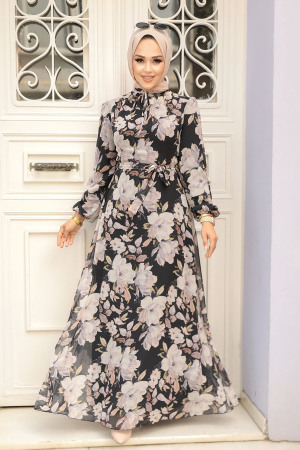 Black Hijab Dress 279015S - 1