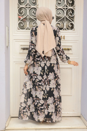 Black Hijab Dress 279015S - 3