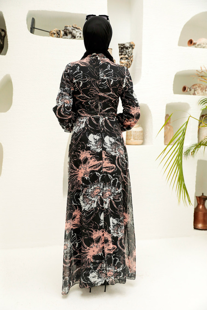 Black Hijab Dress 279070S - 2